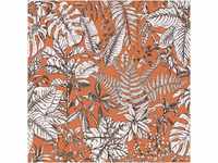 Bricoflor Orange Tapete mit Palmenblättern Wohnzimmer und Schlafzimmer Tapete...