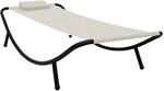 vidaXL Gartenbett Creme 200x90 cm Stahl