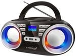 Cyberlux CL-800 CD-Player mit LED-Discolichter CD/MP3/USB Radio Schwarz/Silber