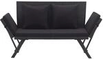 vidaXL Gartenbank mit Auflagen Schwarz Poly Rattan 176 cm
