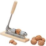 Relaxdays Hebelnussknacker Holz Metall Verstellbar 15,5 cm x 23,5 cm x 5 cm