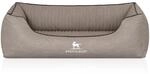 Knuffelwuff Hundebett Columbia Orthop&auml;disch Kunstleder M-L 85 x 63cm Hellgrau