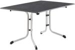Sieger Klapptisch Quadratisch Kunststoff Silber/Graphit 90 cm x 140 cm