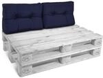 Beautissu ECO Style Palettenkissen R&uuml;cken 60x40x10cm Dunkelblau 2tlg