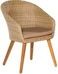 Merxx Gartensessel-Set Arrone 2-tlg. Naturfarbenes Kunststoffgeflecht