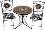 Garden Pleasure Bistro-Set Pular 3-teilg Schwarz-Braun