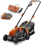 FUXTEC 40V Akku Rasenm&auml;her FX-E1RM20 SET 33 cm Schnittbreite mit 35 L Fangkorb und