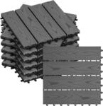 WOLTU WPC Terrassenfliesen Holzoptik Klicksystem 11 St&uuml;ck/1 m&sup2; Grau