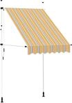 vidaXL Einziehbare Markise Handbetrieben 150 cm Gelb/Blau Gestreift 43225