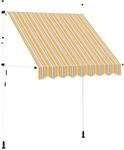 vidaXL Einziehbare Markise Handbetrieben 200 cm Gelb/Blau Gestreift 43226