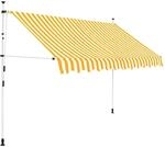 vidaXL Einziehbare Markise Handbetrieben 250 cm Orange/Wei&szlig; Gestreift 43233