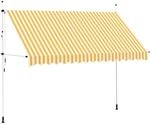 vidaXL Einziehbare Markise Handbetrieben 350 cm Orange/Wei&szlig; Gestreift 43235