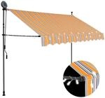 vidaXL Einziehbare Markise Handbetrieben mit LED 250 cm Gelb und Blau 145851