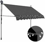 vidaXL Einziehbare Markise Handbetrieben mit LED 250 cm Anthrazit 145865