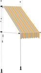 vidaXL Einziehbare Markise Handbetrieben 100 cm Gelb Blau Gestreift 145830
