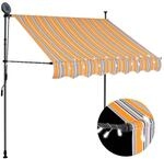 vidaXL Einziehbare Markise Handbetrieben mit LED 150 cm Gelb und Blau 145849