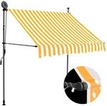 vidaXL Einziehbare Markise Handbetrieben mit LED 150 cm Wei&szlig; Orange 145856