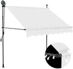 vidaXL Einziehbare Markise Handbetrieben mit LED 150 cm Creme 145870