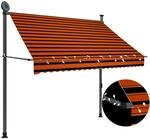 vidaXL Einziehbare Markise Handbetrieben mit LED 200 cm Orange Braun 145878
