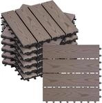 WOLTU WPC Terrassenfliesen Holzoptik Klicksystem 11 St&uuml;ck/1 m&sup2; Braun
