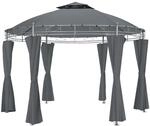 Tectake Gartenpavillon Siana &Oslash; 3 5 M Wasserabweisend 350 x 350 x 280 cm Anthrazit