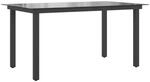 vidaXL Gartentisch Schwarz 150x90x74 cm Aluminium und Glas 42788