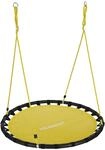 Relaxdays Nestschaukel Stahl Gelb H&ouml;henverstellbar &oslash; 120 cm 3,6 kg