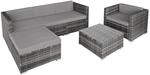 Tectake Rattan Lounge Milano F&uuml;r 4 Bis 5 Personen Widerstandsf&auml;hig 66 x 76 x 65 cm