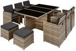 Tectake Aluminium Rattan Sitzgruppe New York Wetterfest und Uv Best&auml;ndig 2