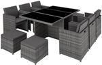 Tectake Aluminium Rattan Sitzgruppe New York Wetterfest und Uv Best&auml;ndig 2
