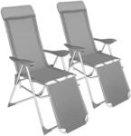 Tectake 2Er Set Aluminium Gartenstuhl Jana Klappbar Wetterfest Und Uvbest&auml;ndig Grau