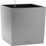 Lechuza&reg; Pflanzgef&auml;&szlig; Cube Premium 50 cm x 50 cm Silber metallic