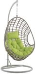 Beliani H&auml;ngesessel Naturfarben Gr&uuml;n Beige 96x96x200