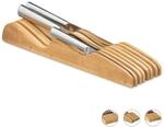 Relaxdays Messerblock Bambus Natur f&uuml;r Schublade 5 cm x 9,5 cm x 40 cm