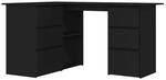 vidaXL Eckschreibtisch Schwarz 145x100x76 cm Holzwerkstoff 801090