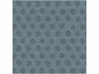 Bricoflor Vliestapete in Dunkelblau Geometrische Tapete mit Hexagon Design für