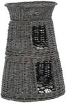 vidaXL 3-tlg. Katzenkorb-Set mit Kissen Grau 47x34x60 cm Natur Weide
