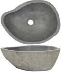 vidaXL Waschbecken Flussstein Oval 37-46 x 29-36 cm 242667