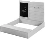 roba Sandkasten in Grau aus Holz mit Deckel, Tafel und Haken