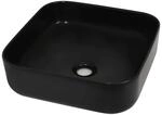 vidaXL Waschbecken Keramik Quadratisch Schwarz 38 x 38 x 13,5 cm 142733
