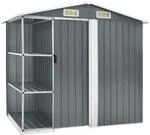 vidaXL Gartenhaus mit Regal Grau 205x130x183 cm Eisen 661714