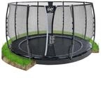 EXIT Dynamic Ebenerdiges Trampolin &Oslash; 366 cm mit Sicherheitsnetz Schwarz