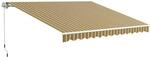 Outsunny Sonnenschirm Markise Aluminium Polyester Gelb Grau 3,5L x 2,5B m