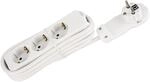 ChiliTec Schutzkontakt Steckdosenleiste 3 Fach 3600W 2m Kabel Wei&szlig; Flachstecker