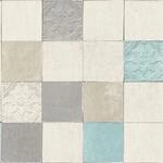 Bricoflor Vintage Tapete in Fliesenoptik Kachel Vliestapete Wei&szlig; Grau Blau f&uuml;r