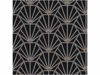 Bricoflor Art Deco Tapete in Schwarz und Grau Moderne Tapete Im 20er Jahre Stil
