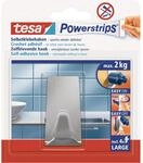 Tesa Selbstklebehaken Edelstahl Rechteckig mit 4 x Powerstrips Large