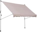 Outsunny Sonnenschirm Markise Aluminium Polyester Cremewei&szlig; L200 x B150 x H170-280