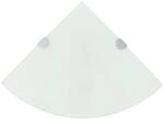 vidaXL Eckregale 2 Stk mit Verchromten Halterungen Glas Wei&szlig; 35x35 cm 3051599