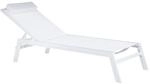 Beliani Gartenliege Weiss 155x66x103